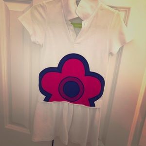 Burberry Girl’s Polo Dress, white, 5T